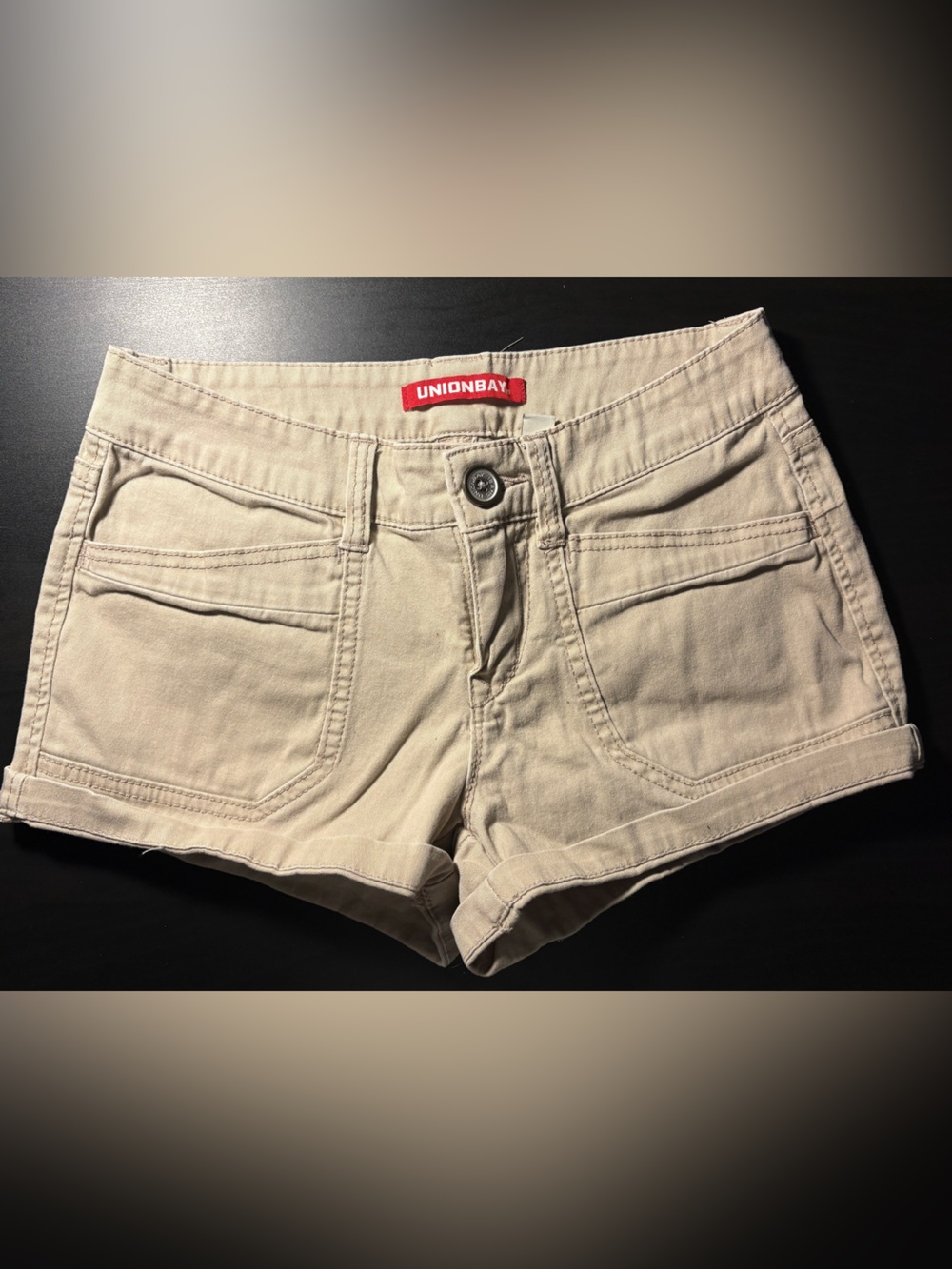 Unionbay Khaki Cargo Shorts Size 3 Low Rise